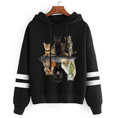 Harajuku majica s kapuljačom dugih rukava s kapuljačom s kapuljačom i tigrom za žene Jesensko-zimska odjeća Smiješne majice s kapuljačom za djevojke s printom