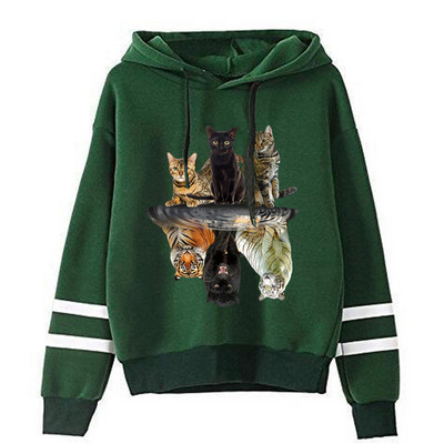 Harajuku majica s kapuljačom dugih rukava s kapuljačom s kapuljačom i tigrom za žene Jesensko-zimska odjeća Smiješne majice s kapuljačom za djevojke s printom