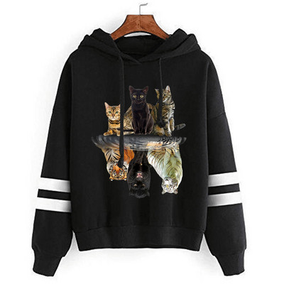 Harajuku majica s kapuljačom dugih rukava s kapuljačom s kapuljačom i tigrom za žene Jesensko-zimska odjeća Smiješne majice s kapuljačom za djevojke s printom
