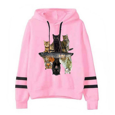 Harajuku majica s kapuljačom dugih rukava s kapuljačom s kapuljačom i tigrom za žene Jesensko-zimska odjeća Smiješne majice s kapuljačom za djevojke s printom