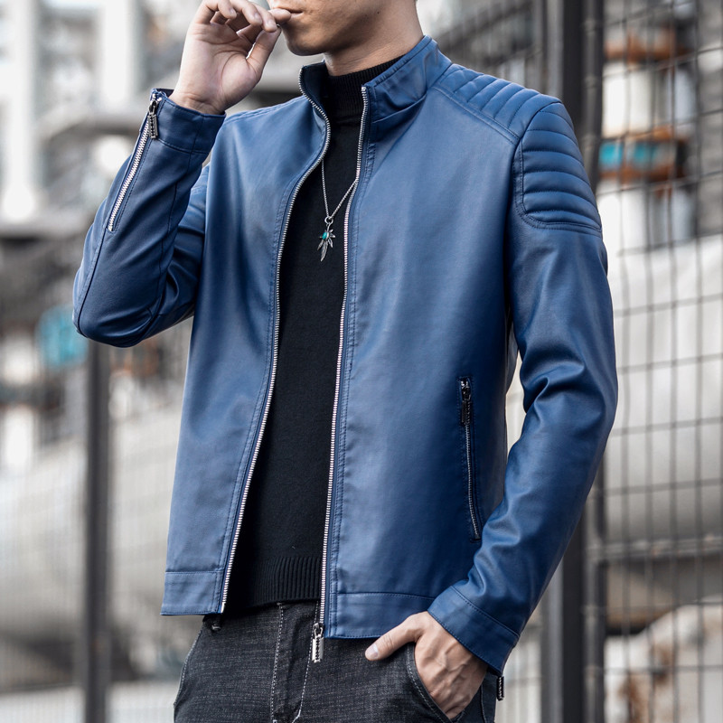 Νέο Μοτοσικλέτα Pilot Δερμάτινο Μπουφάν Μόδα Επωνυμίας Ανδρικό Σχεδιαστή Πανκ Άνεμος Σχεδιασμός Πλοξό Φερμουάρ Ανδρικό Δερμάτινο Μπουφάν