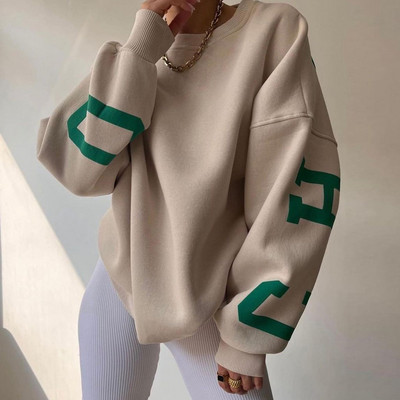 Hanorac pentru femei de iarnă Y2k, cu fermoar, cu mâneci lungi, cu litere, cu imprimeu, ocazional, la modă, cu decolteu în formă de O, Hanorac Topuri Roupas Para Mulheres