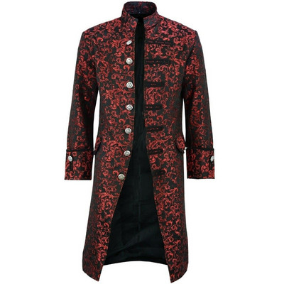 Steampunk Ανδρικό παλτό Jacquard Ανδρικό παλτό Vintage Μεσαιωνικό Gothic Ανδρικό Μακρύ παλτό Halloween Cosplay Prince Trench Coats Ανδρικά 5XL