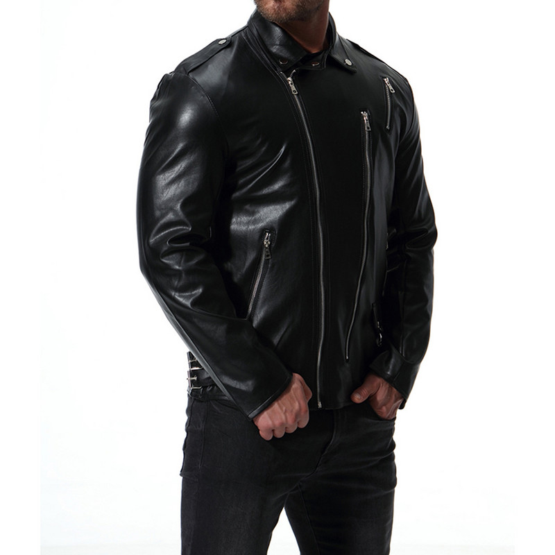 Μεγάλο δερμάτινο παλτό Rock Pu Δερμάτινο παλτό ανδρικής μοτοσικλέτας φθινοπώρου και χειμώνα Business Casual Jacket