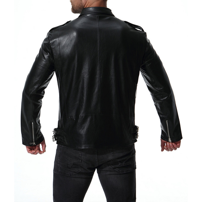 Μεγάλο δερμάτινο παλτό Rock Pu Δερμάτινο παλτό ανδρικής μοτοσικλέτας φθινοπώρου και χειμώνα Business Casual Jacket