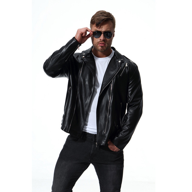 Μεγάλο δερμάτινο παλτό Rock Pu Δερμάτινο παλτό ανδρικής μοτοσικλέτας φθινοπώρου και χειμώνα Business Casual Jacket