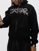 Ανδρικά γυναικεία φούτερ με κουκούλα με μακρυμάνικο τρυπάνι με φερμουάρ Μπουφάν φούτερ με τσέπες