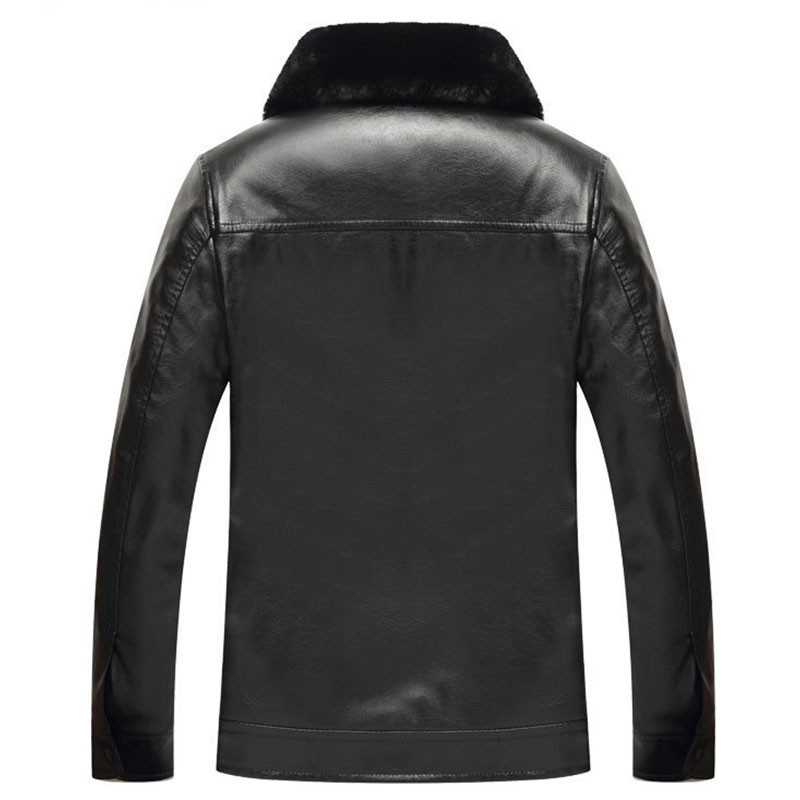 Ανδρικό χειμωνιάτικο βελούδινο χοντρό δερμάτινο μπουφάν Μεγάλη γούνα Χαλαρό casual συνθετικό δερμάτινο παλτό με κολάρο από μασίφ ανδρικό δερμάτινο πανωφόρι