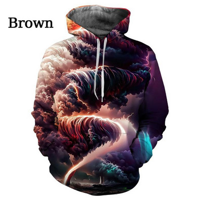 2023. aasta lahe kapuuts, Unisex 3D Prindiga Värvilised moerõivad Värvitrükiga Psühhedeelsed kapuutsiga topid