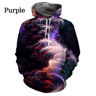 2023. aasta lahe kapuuts, Unisex 3D Prindiga Värvilised moerõivad Värvitrükiga Psühhedeelsed kapuutsiga topid