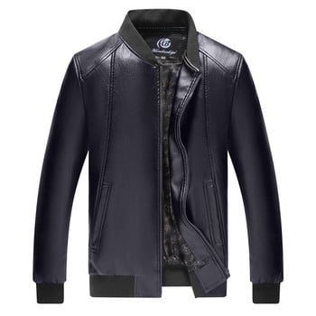 Ymwmhu Men 2023 Winter Casual Motor Spliced Leather Jacket Men Есенна мода Biker Vintage Топло кожено яке Палто Мъжки