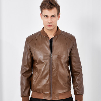 Ymwmhu Men 2023 Winter Casual Motor Spliced Leather Jacket Men Есенна мода Biker Vintage Топло кожено яке Палто Мъжки