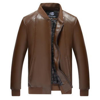 Ymwmhu Men 2023 Winter Casual Motor Spliced Leather Jacket Men Есенна мода Biker Vintage Топло кожено яке Палто Мъжки