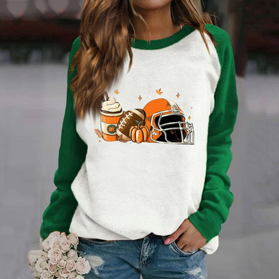 Γραφικό νέο σε φούτερ Γυναικεία φαρδιά μακρυμάνικα φθινοπωρινά χειμωνιάτικα ρούχα Μόδα γυναικείων ενδυμάτων 2023 Μπλούζες εκτύπωσης για την Ημέρα των Ευχαριστιών