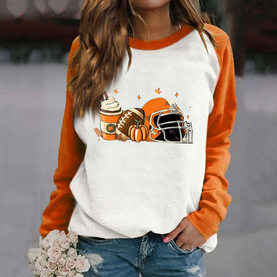 Γραφικό νέο σε φούτερ Γυναικεία φαρδιά μακρυμάνικα φθινοπωρινά χειμωνιάτικα ρούχα Μόδα γυναικείων ενδυμάτων 2023 Μπλούζες εκτύπωσης για την Ημέρα των Ευχαριστιών