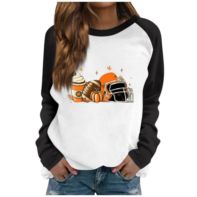 Γραφικό νέο σε φούτερ Γυναικεία φαρδιά μακρυμάνικα φθινοπωρινά χειμωνιάτικα ρούχα Μόδα γυναικείων ενδυμάτων 2023 Μπλούζες εκτύπωσης για την Ημέρα των Ευχαριστιών