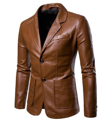 Ανδρικό δερμάτινο μπουφάν VXO Μάρκα Casual Zipper Λεπτό δερμάτινο παλτό Πολλαπλών στυλ Ανδρικό δερμάτινο μπουφάν χειμωνιάτικο