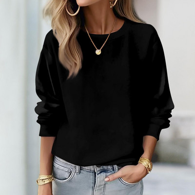 Naiste dressipluus Uus soliidne O-kaelusega pikkade varrukatega kapuuts Mood Naiste tänavariided Slouch Pullover džemprid 6 värvi Suurus S-XXXL