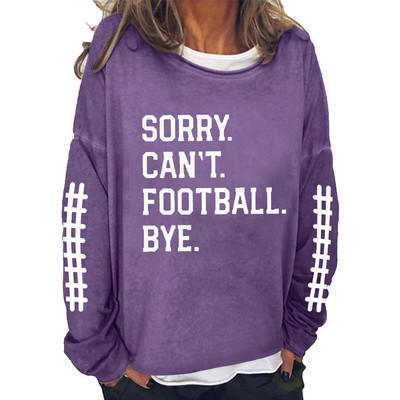 Μόδα Rugby Letter Φούτερ χωρίς κουκούλα Γυναικεία Φθινόπωρο Χειμώνας Harajuku Y2K Streetwear Γυναικεία φαρδιά πουλόβερ Μπλούζες με κουκούλα