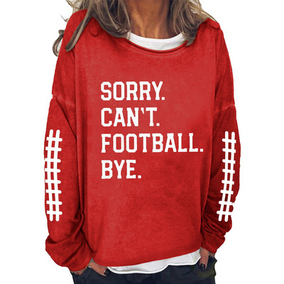 Μόδα Rugby Letter Φούτερ χωρίς κουκούλα Γυναικεία Φθινόπωρο Χειμώνας Harajuku Y2K Streetwear Γυναικεία φαρδιά πουλόβερ Μπλούζες με κουκούλα