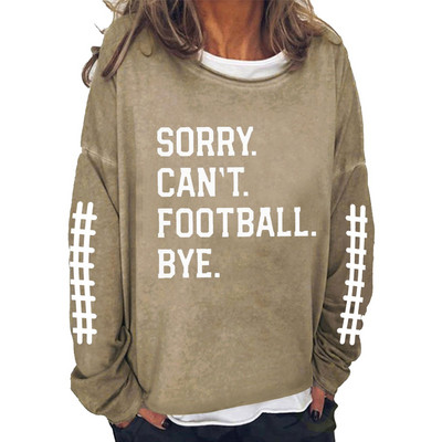 Μόδα Rugby Letter Φούτερ χωρίς κουκούλα Γυναικεία Φθινόπωρο Χειμώνας Harajuku Y2K Streetwear Γυναικεία φαρδιά πουλόβερ Μπλούζες με κουκούλα