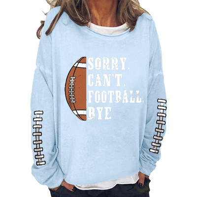 Μόδα Rugby Letter Φούτερ χωρίς κουκούλα Γυναικεία Φθινόπωρο Χειμώνας Harajuku Y2K Streetwear Γυναικεία φαρδιά πουλόβερ Μπλούζες με κουκούλα