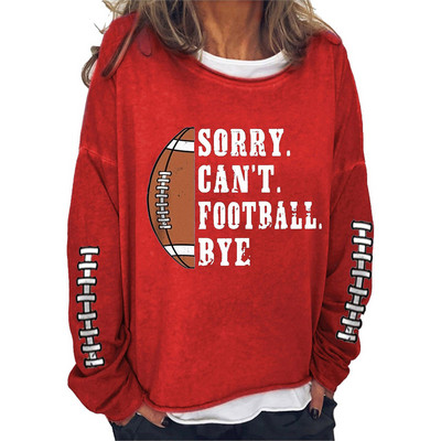 Μόδα Rugby Letter Φούτερ χωρίς κουκούλα Γυναικεία Φθινόπωρο Χειμώνας Harajuku Y2K Streetwear Γυναικεία φαρδιά πουλόβερ Μπλούζες με κουκούλα