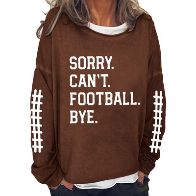 Μόδα Rugby Letter Φούτερ χωρίς κουκούλα Γυναικεία Φθινόπωρο Χειμώνας Harajuku Y2K Streetwear Γυναικεία φαρδιά πουλόβερ Μπλούζες με κουκούλα