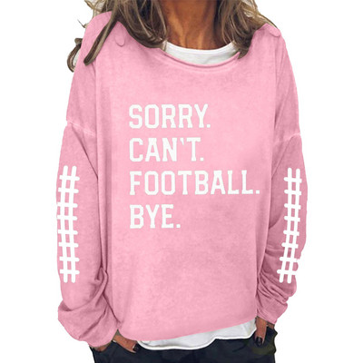 Μόδα Rugby Letter Φούτερ χωρίς κουκούλα Γυναικεία Φθινόπωρο Χειμώνας Harajuku Y2K Streetwear Γυναικεία φαρδιά πουλόβερ Μπλούζες με κουκούλα