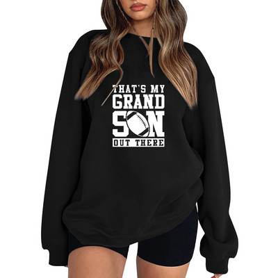 Loose Fit Ευέλικτο Rugby Letter Φούτερ χωρίς κουκούλες Γυναικείες Φθινοπωρινές χειμερινές πουλόβερ κουκούλες Top Αθλητικά ρούχα Harajuku Y2K