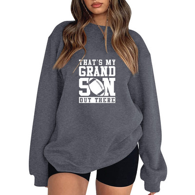 Loose Fit Ευέλικτο Rugby Letter Φούτερ χωρίς κουκούλες Γυναικείες Φθινοπωρινές χειμερινές πουλόβερ κουκούλες Top Αθλητικά ρούχα Harajuku Y2K