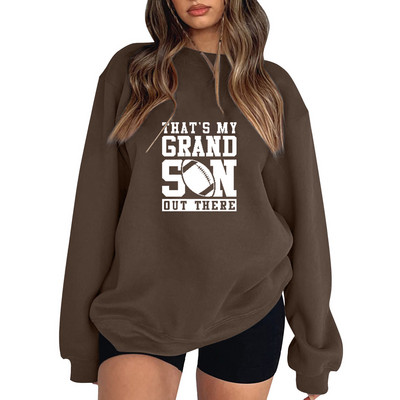 Loose Fit Ευέλικτο Rugby Letter Φούτερ χωρίς κουκούλες Γυναικείες Φθινοπωρινές χειμερινές πουλόβερ κουκούλες Top Αθλητικά ρούχα Harajuku Y2K