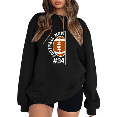 Loose Fit Ευέλικτο Rugby Letter Φούτερ χωρίς κουκούλες Γυναικείες Φθινοπωρινές χειμερινές πουλόβερ κουκούλες Top Αθλητικά ρούχα Harajuku Y2K