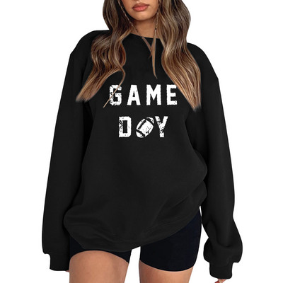 Loose Fit Ευέλικτο Rugby Letter Φούτερ χωρίς κουκούλες Γυναικείες Φθινοπωρινές χειμερινές πουλόβερ κουκούλες Top Αθλητικά ρούχα Harajuku Y2K