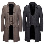 Ανδρικό ανεμοθραύστη Κομψή ανδρική λεπτή ψεύτικη μπλούζα δύο τεμαχίων Ψυχρή παλτό Streetwear Ανδρικά πανωφόρια Ανδρική καμπαρντίνα