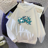 Jujustu Kaisen Gojo Satoru Hoodies Ιαπωνικά γραφικά φούτερ κινουμένων σχεδίων Anime Φθινοπωρινά/Χειμώνα Άνετα πουλόβερ Fleece Ανδρικά