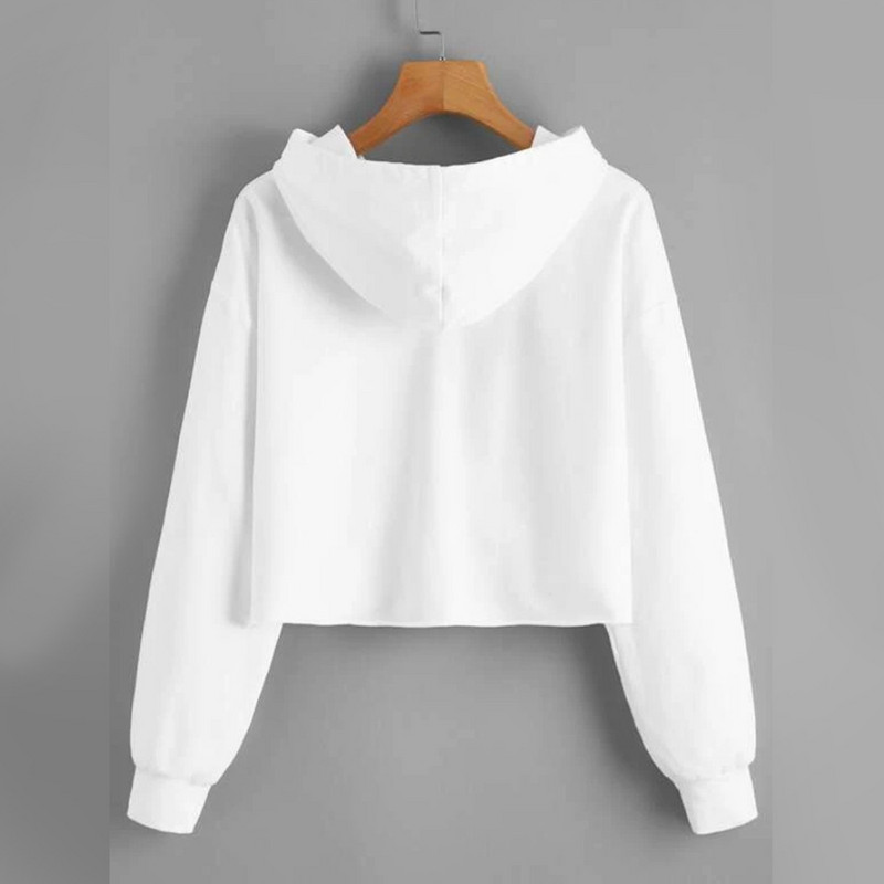 Γυναικεία φθινοπωρινά φούτερ με κουκούλα κοντό μακρυμάνικο πουλόβερ Μασίφ μπλούζα υπερμεγέθη Κορεάτικο φανελάκι Λευκό μπλουζάκι πεταλούδα Γυναικείο πουλόβερ