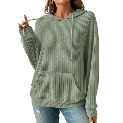 Πουλόβερ πουλόβερ με φαρδιά πέτα Ριγέ πλεκτό Hoodie Μαλακό φαρδύ πουλόβερ πουλόβερ για γυναίκες για γυναίκες του φθινοπώρου του χειμώνα