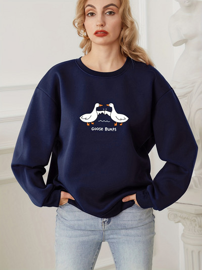 Jesenska ležerna majica s kratkim rukavima za žene Slatki pulover s printom na koži, topli dugi rukavi, majica s kapuljačom s O-izrezom Ženska modna odjeća