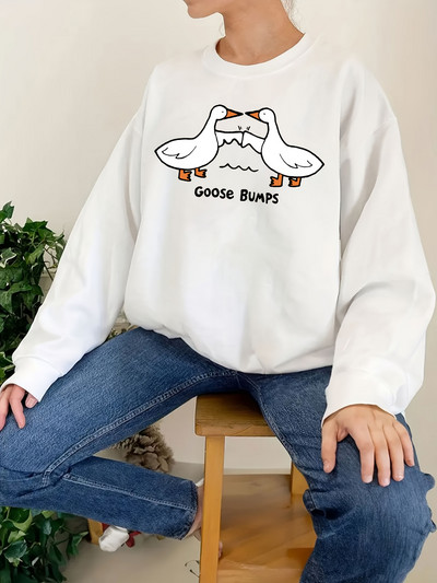 Jesenska ležerna majica s kratkim rukavima za žene Slatki pulover s printom na koži, topli dugi rukavi, majica s kapuljačom s O-izrezom Ženska modna odjeća