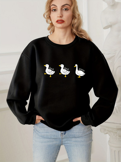 Jesenska ležerna majica s kratkim rukavima za žene Slatki pulover s printom na koži, topli dugi rukavi, majica s kapuljačom s O-izrezom Ženska modna odjeća