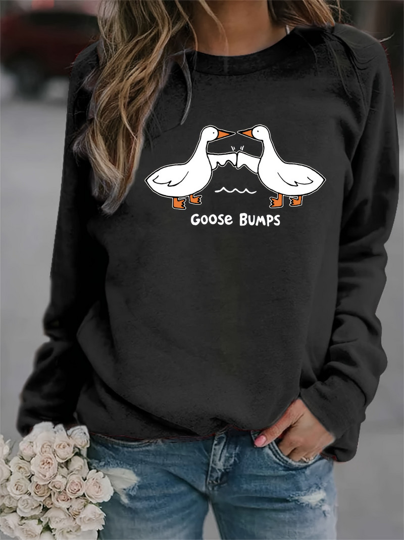 Jesenska ležerna majica s kratkim rukavima za žene Slatki pulover s printom na koži, topli dugi rukavi, majica s kapuljačom s O-izrezom Ženska modna odjeća