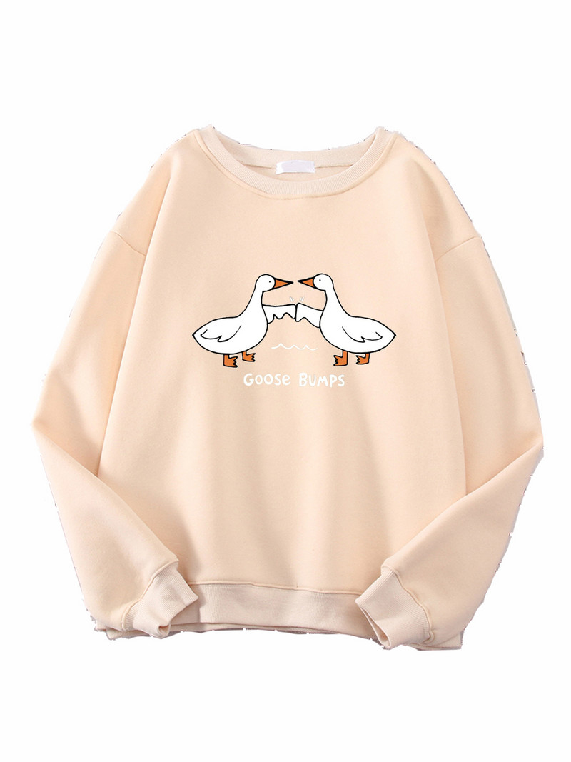 Jesenska ležerna majica s kratkim rukavima za žene Slatki pulover s printom na koži, topli dugi rukavi, majica s kapuljačom s O-izrezom Ženska modna odjeća