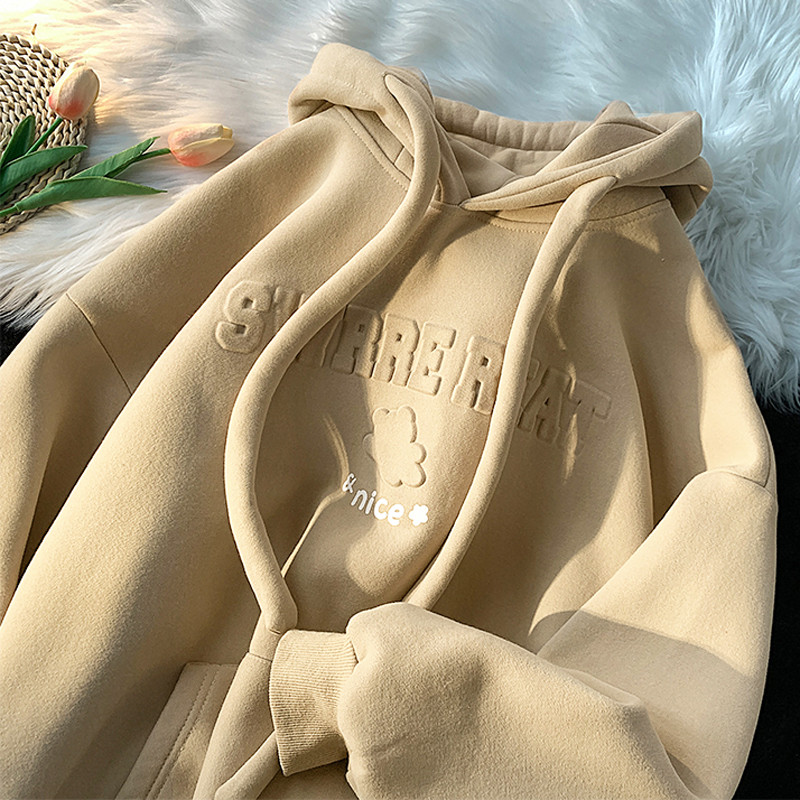 Cute Kawaii Bear Hooded Essentials Γυναικεία κουκούλα Φθινόπωρο Χειμερινό γράμμα εκτύπωσης αφρού Γυναικεία φούτερ με κουκούλα Y2K Streetwear