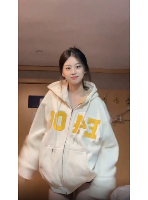 Creative Alphabet Cardigan Y2k Zip Up Hoodie Woman Φθινοπωρινό All-Match Γυναικείο μακρυμάνικο φερμουάρ Μπουφάν Κορέας μόδας