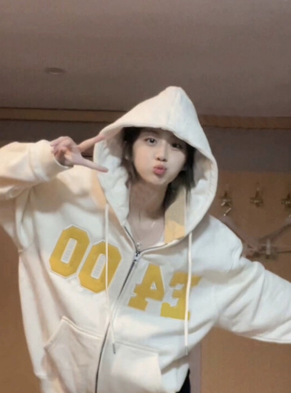 Creative Alphabet Cardigan Y2k Zip Up Hoodie Woman Φθινοπωρινό All-Match Γυναικείο μακρυμάνικο φερμουάρ Μπουφάν Κορέας μόδας