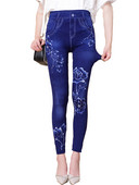 CUHAKCI Out Wear Pojeng Printed Tight Imitation Denim Suvised Naiste Püksid Fitness Teksad Kõrge venitusega õmblusteta Fitness Jooga säärised