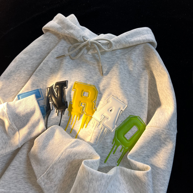 Hoodie s kapuljačom s pjenastim printom slova za žene Univerzalne modne, estetske majice s kapuljačom Cool Tide, posebno za žene za zimu