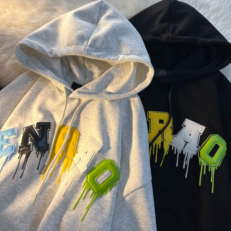 Hoodie s kapuljačom s pjenastim printom slova za žene Univerzalne modne, estetske majice s kapuljačom Cool Tide, posebno za žene za zimu