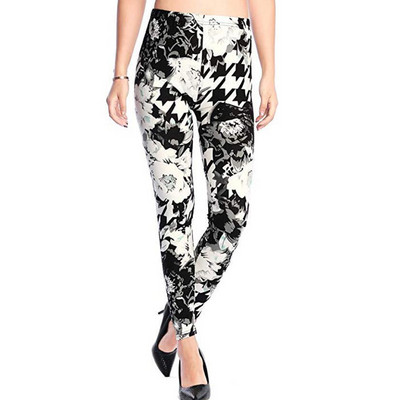 Нов щампован клин с цветя Leggins Push Up Legins Guitar Plaid Thin Nine Gym Pants Модни дамски дрехи Подходящи панталони
